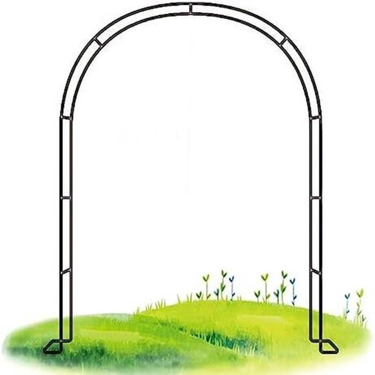 Rozenboog Metaal - Tuinboog Klimplant - Decoratie Tuin - Weerbestendig Epoxy - 180x220 cm - Zwart