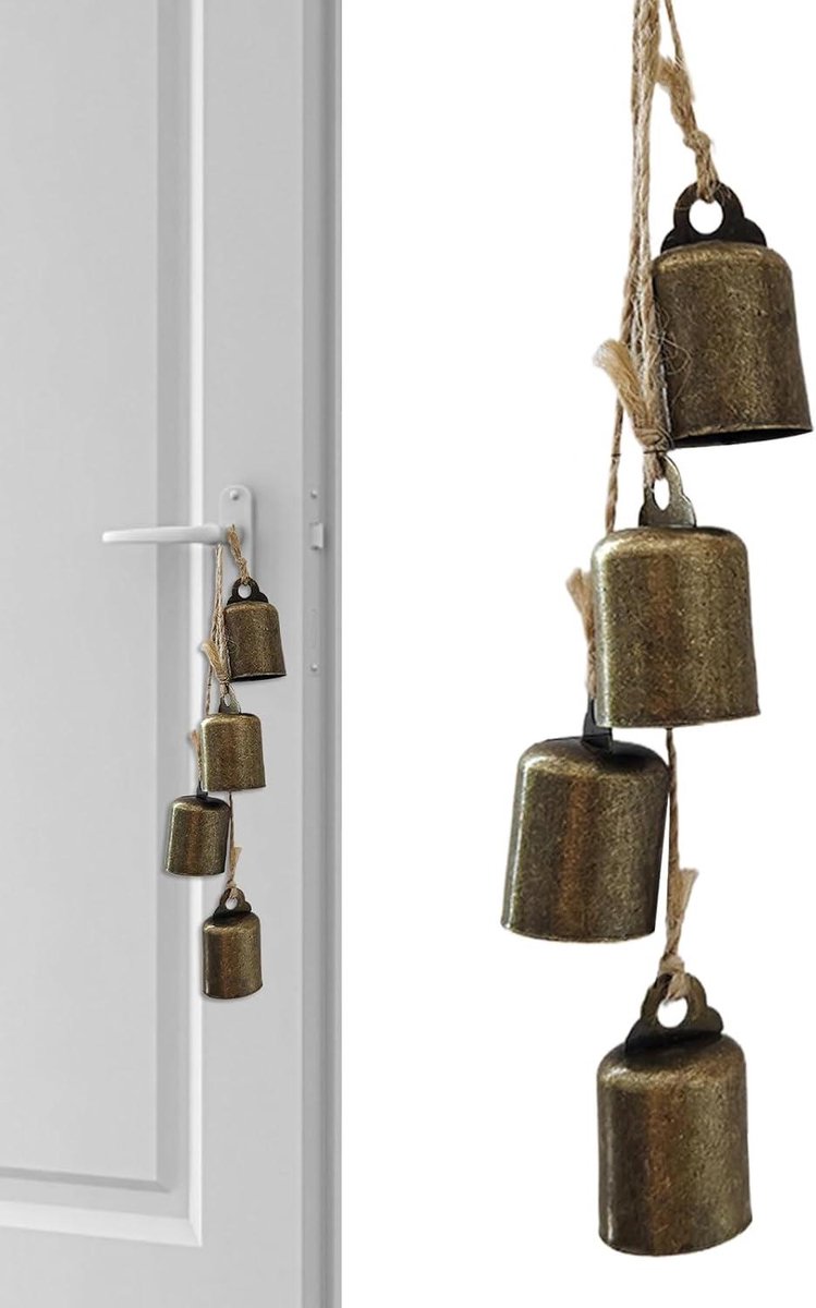 Heksenklokken Deurklink - Decoratieve Bellen - Ruimte Verfraaien - Spirituele Energie - 47g Bronzen - Brons