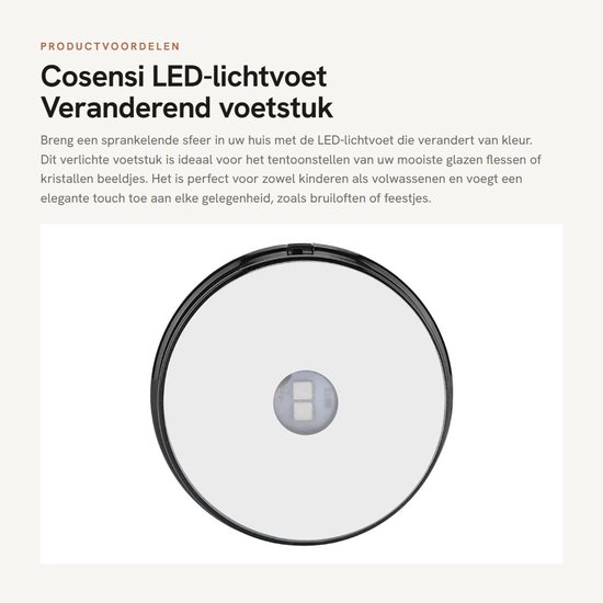 Dailygoods - LED-lichtvoet - Veranderend voetstuk - Elegante lichtdisplay - Multicolor - Decoratie voor glazen kunst - Geschikt voor bruiloften - Meer...