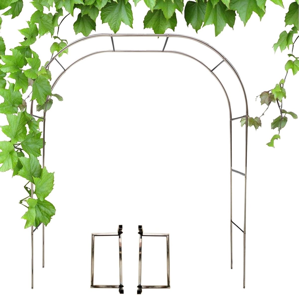 Tuinboog - Metalen boog - Decoratie Creëren - Roestvrij staal - 35 x 24 m - Zilver