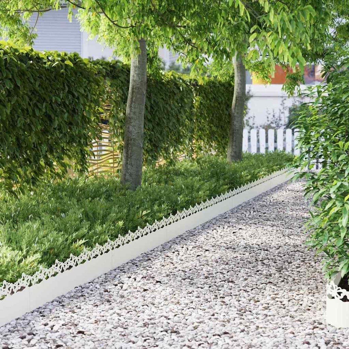 Gazonranden - Tuinranden bloembakken - Tuin organiseren - Stijlvolle afbakening - 20 stuks - Wit