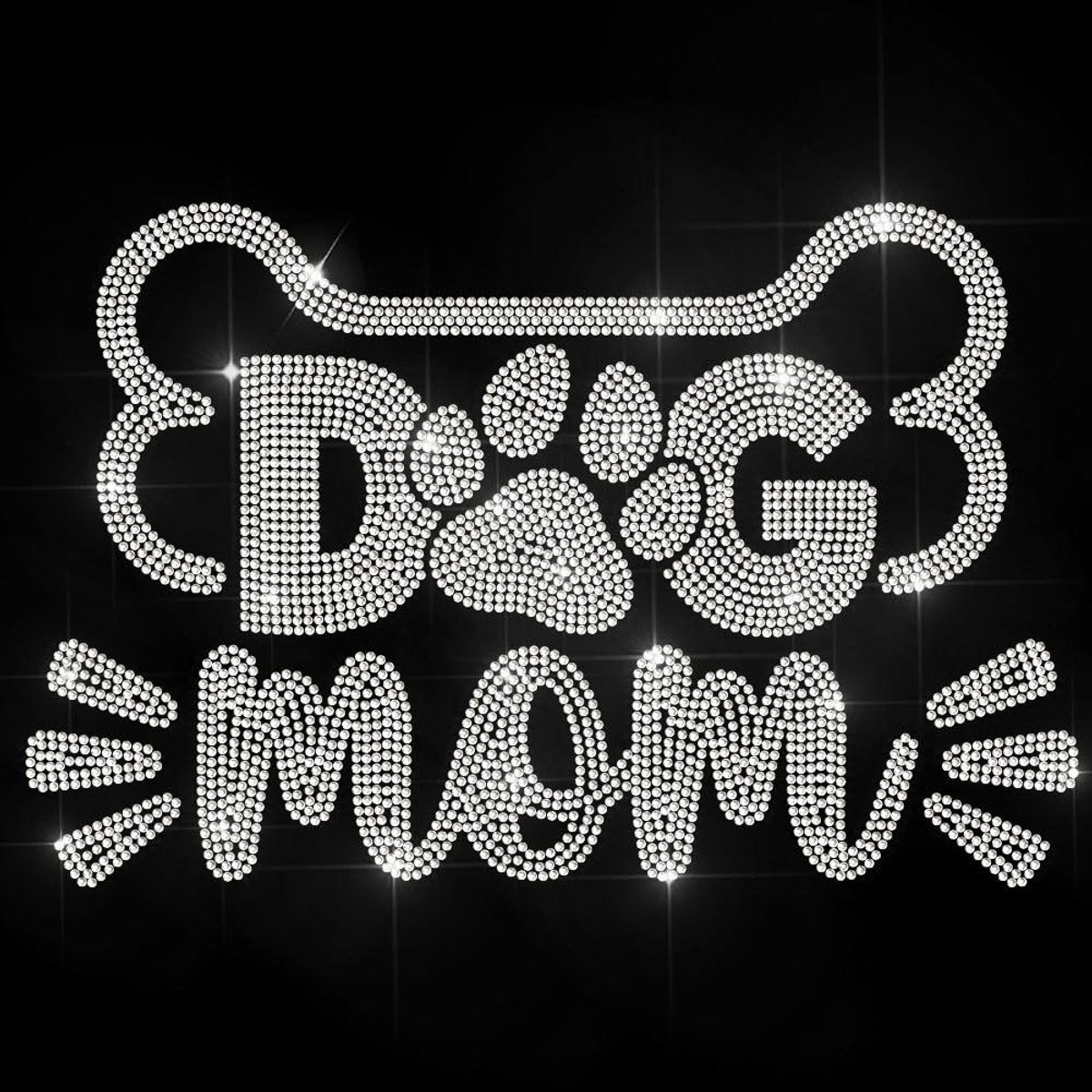 Dailygoods- Strass Transfer Hond Moeder Design - Hotfix Rhinestone - Strijken Stickers - Voetafdruk - Glanzend Glas - 29,7 x 21 cm - Strass Sticker
