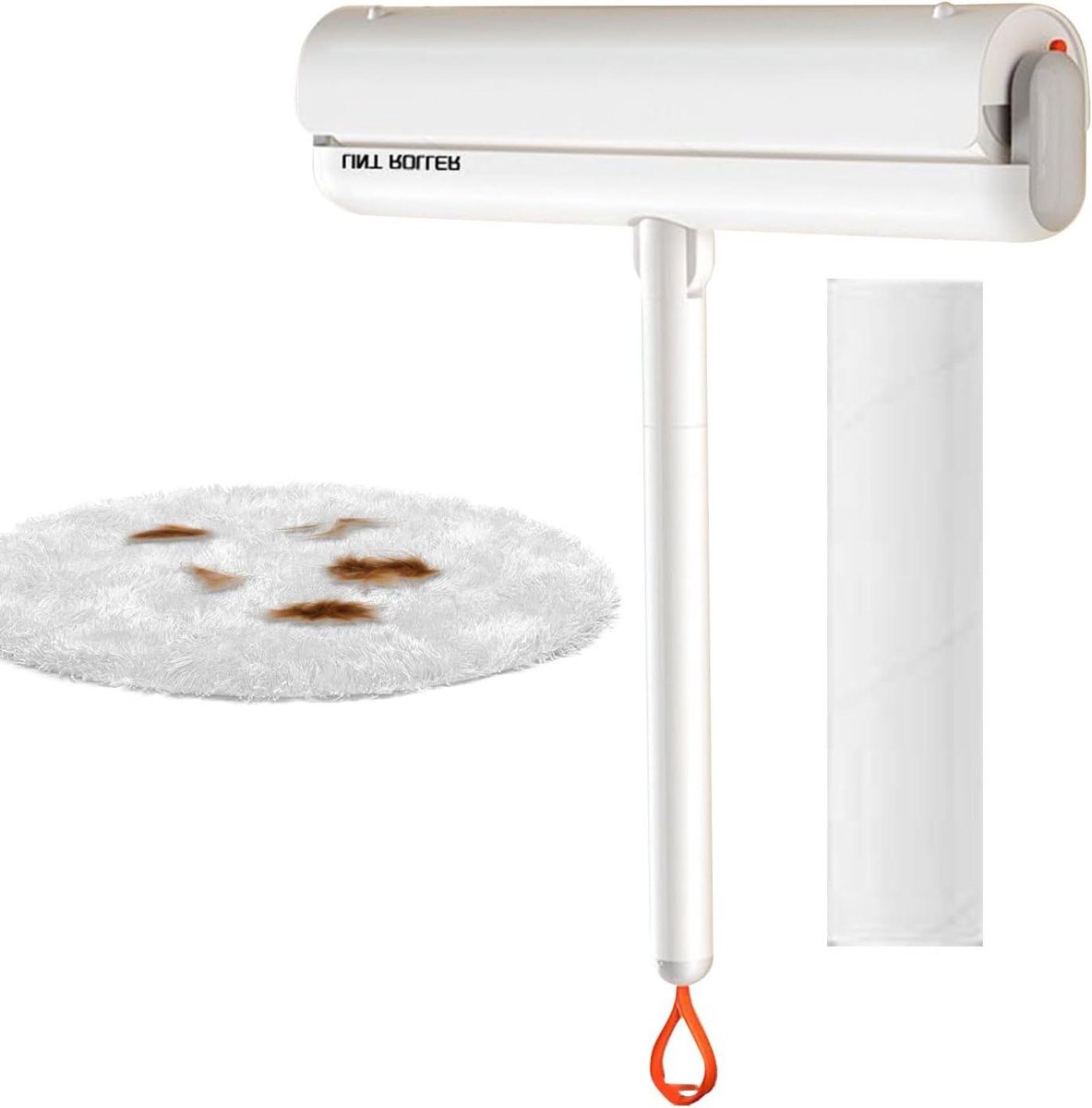 Zelfklevende Pluisroller - Herbruikbaar Reinigingsgereedschap - Huisdierhaar Verwijderen - 180 Graden Opvouwbaar - 24 cm Breed - Wit