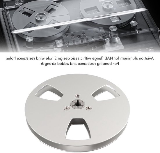 Lege 5 Inch Tape Reel met 3 Openingen, Universele Aluminium Opname Spoel voor Reparatie van Bandrecorders — afbeelding 3