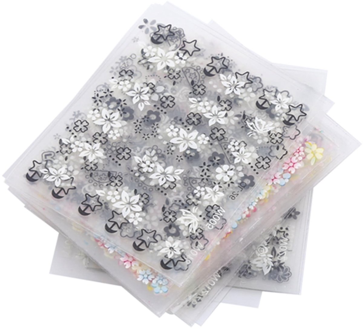 Dailygoods- Nagelstickers 50 Vellen - 3D Nail Art Stickers - Zelfklevende Nageldecoraties - PVC Materiaal - DIY Nail Art Supplies - Bloemdesign