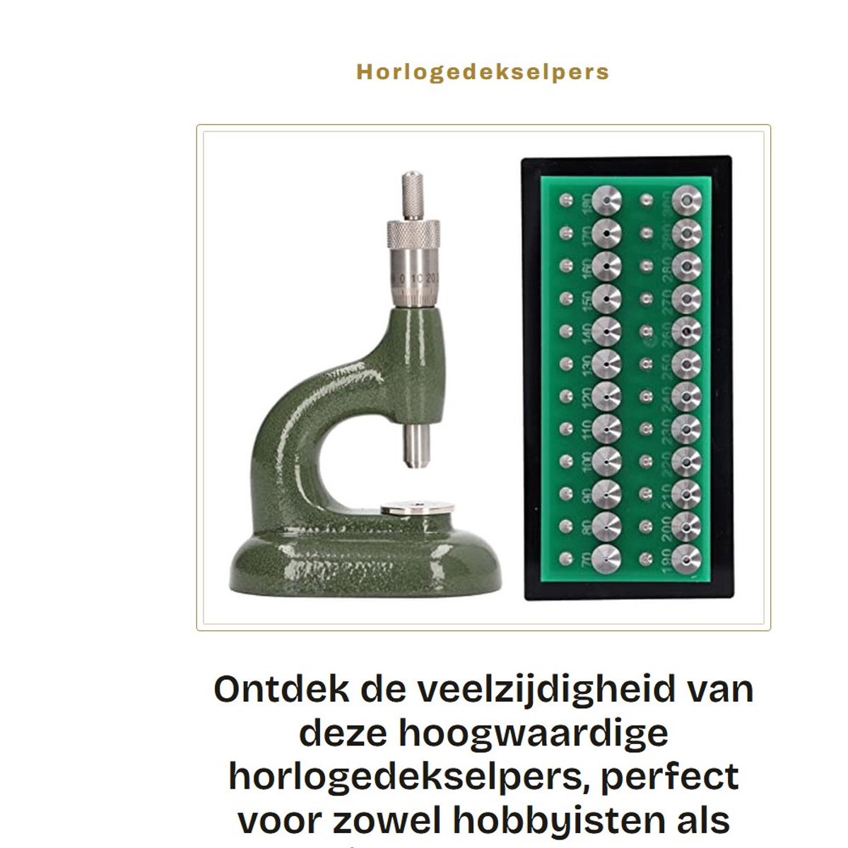 Dailygoods- Horlogedekselpers 48-delig - Reparatiegereedschap - Aluminiumlegering - Corrosiebestendig - Glanzend oppervlak - Inclusief matrizen - Horlogereparatieset
