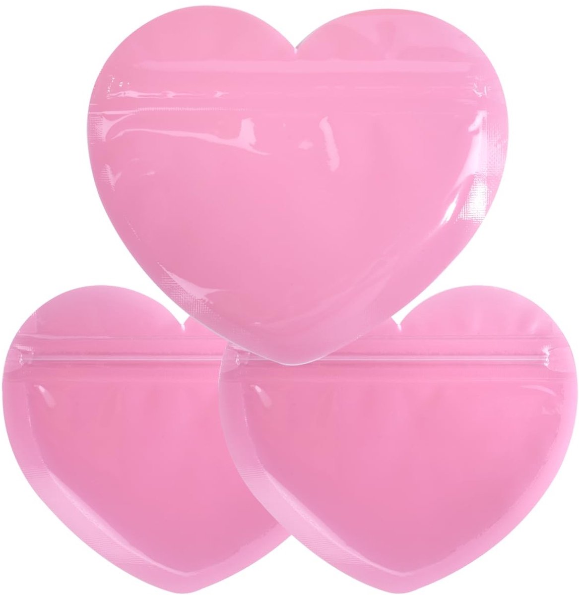 Dailygoods- Sieradenzakjes 100 stuks - Hartvormig - Hersluitbaar - Transparant - Waterdicht - Duurzaam kunststof - Opbergzakjes