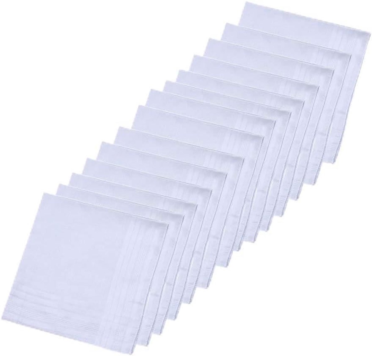 Katoenen Zakdoeken - Zakdoekjes Set - Dagelijks Gebruik - Zacht Absorberend - 12 Stuks 40x40cm - Wit