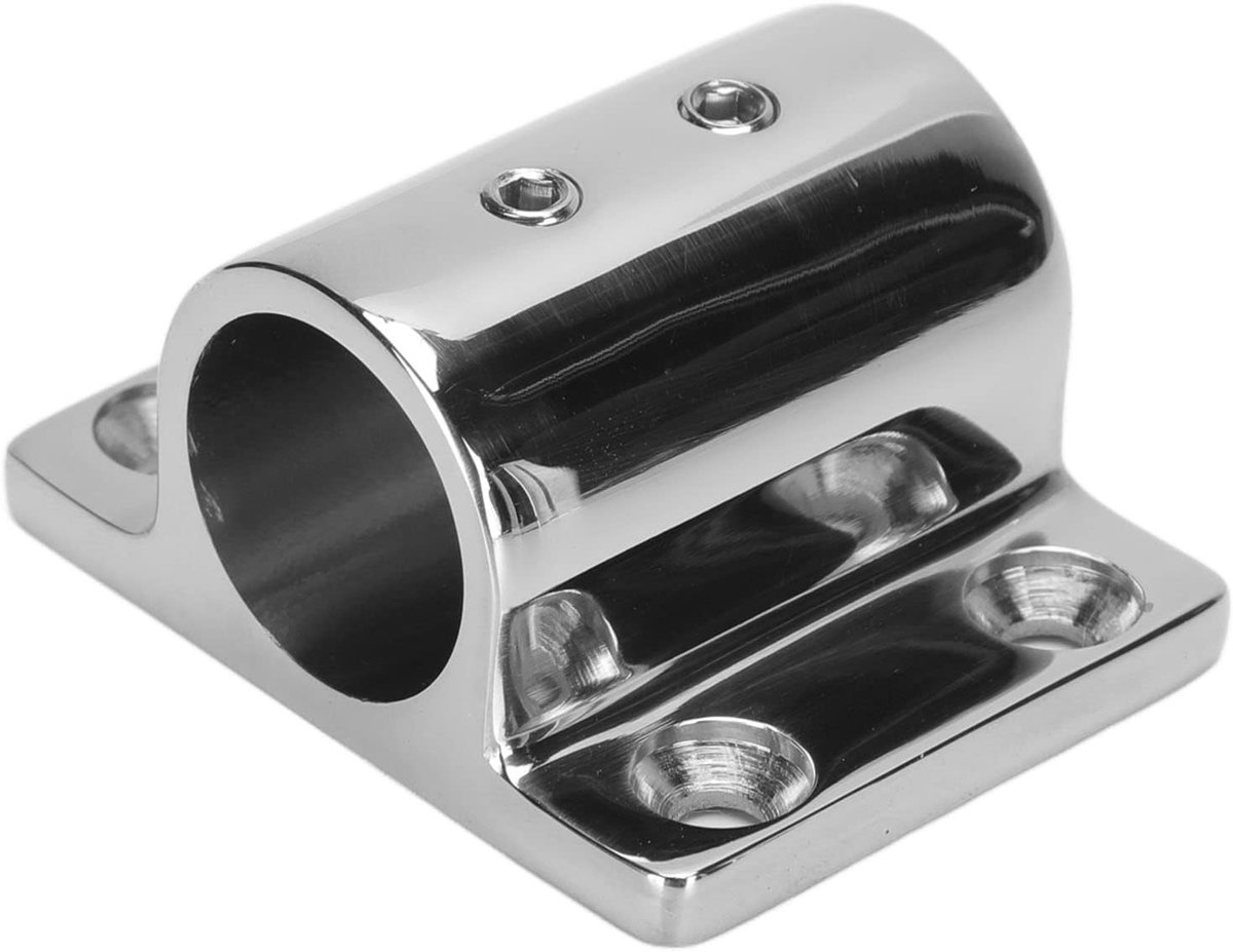 90 Graden Handrail Fitting van 316 RVS voor Jachten - Rechthoekige Stootrandbasis voor 7/8in Gaten, Bootaccessoire, Duurzaam en Weerbestendig