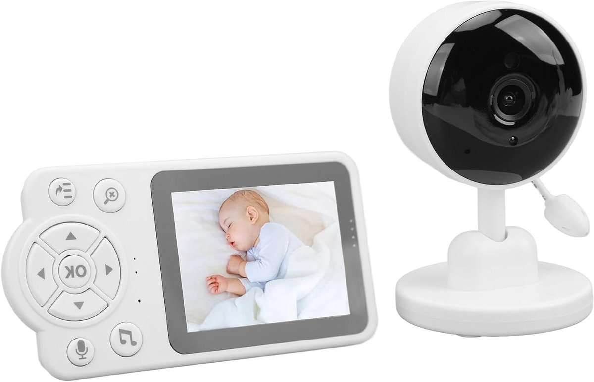 Babyfoon met Camera - Video Monitor - Baby Bewaken - Temperatuur Detectie - 2.8 Inch Scherm - Wit