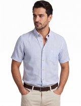 Blauw gestreept overhemd Ledub Modern Fit