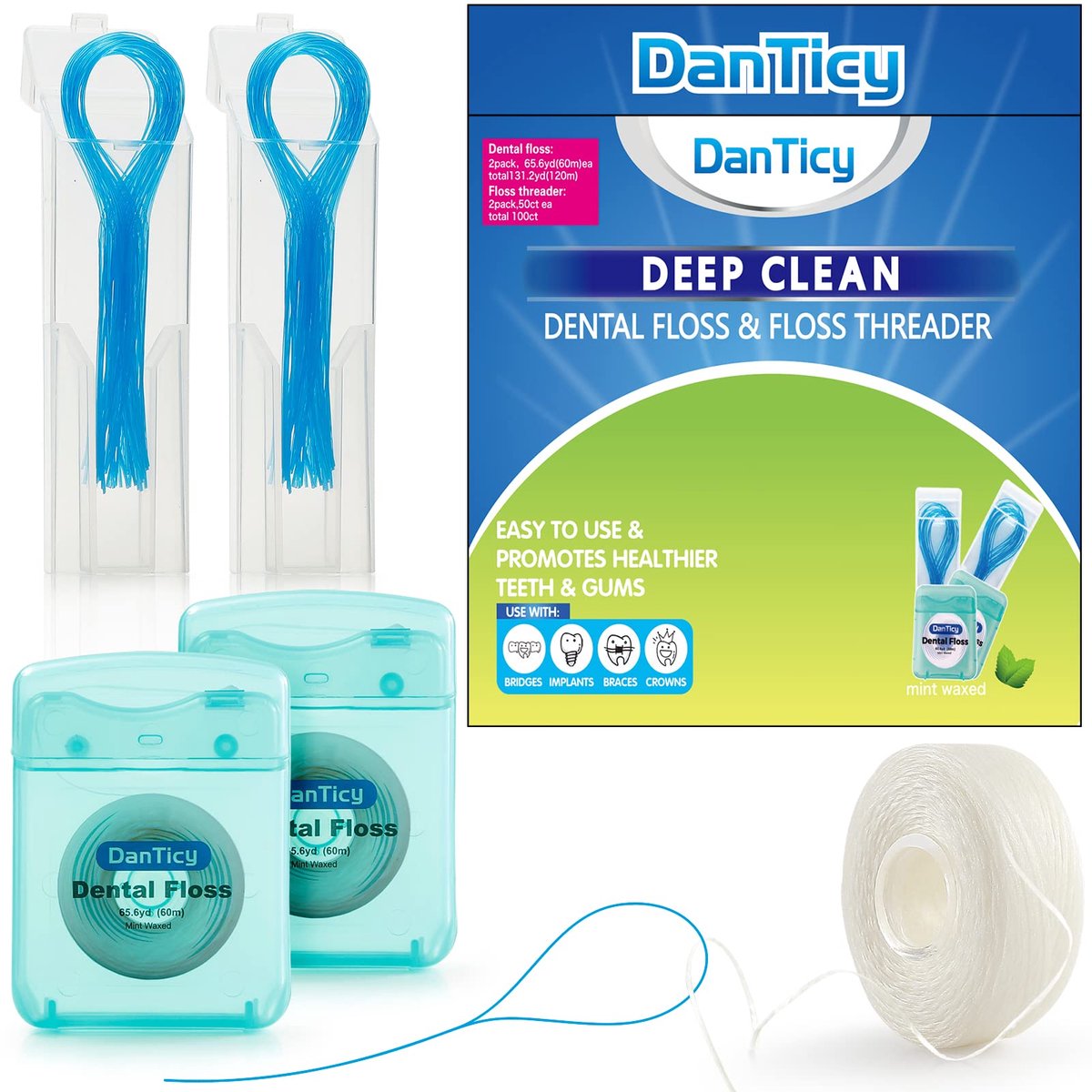 Tandenflosset - 167FT 2-Pack - Mint smaak - Diepe reiniging voor beugels en implantaten - ShopVlot