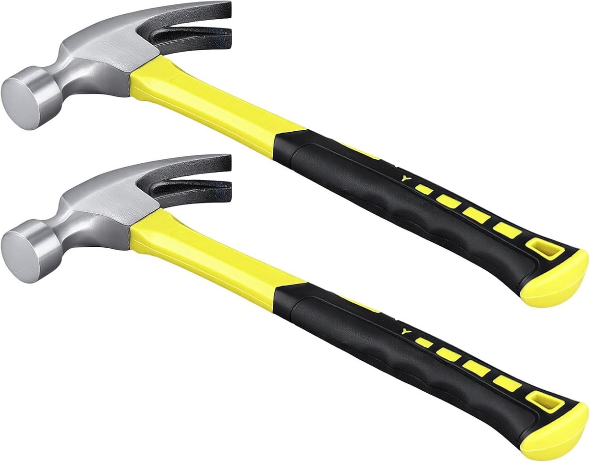 2 Stuks Klauwhamer 24oz met Comfortabele Handgreep en 30 cm Lengte voor Timmerwerk en Klussen