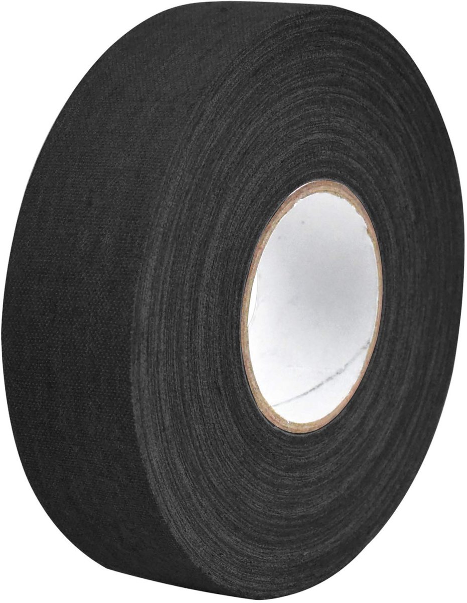 Sport Gripband voor Diverse Sporten, 2,5 cm x 25 m, Zwart
