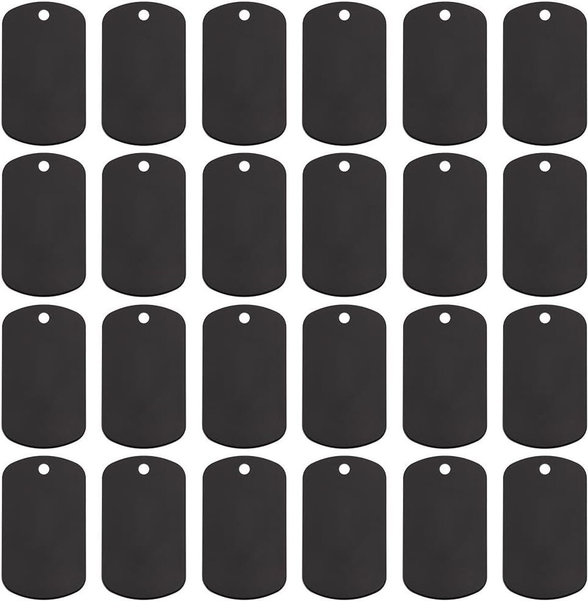 100 Stuks Aluminium Stansvormen voor Rectangle Stempels, Lege Zwarte Hondenlabels voor Lasergraveren, DIY Sleutelhangers en Huisdier Tags Projecten, 50x29 mm