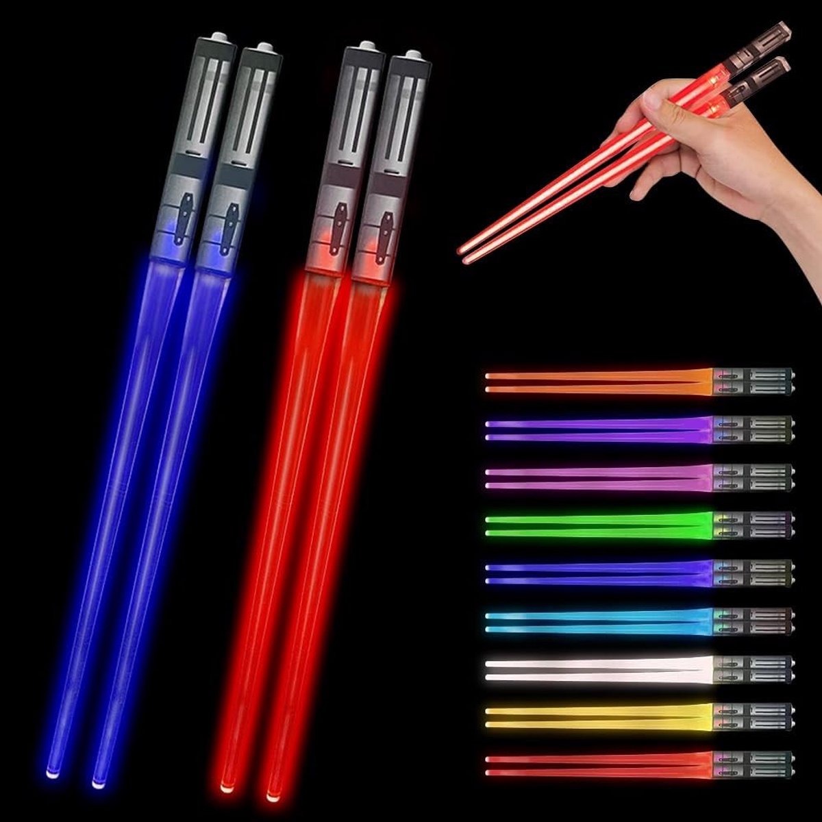Kleurveranderende Luminous Chopsticks - 2 Stuks LED Lichtsabel Eetstokjes voor Sushi en Feestjes