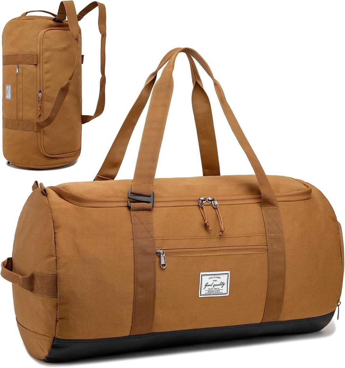 Grote 60L Sporttas voor Reizen, Gym en Fitness voor Mannen en Vrouwen - Ideaal voor Outdoor Activiteiten, Bruin