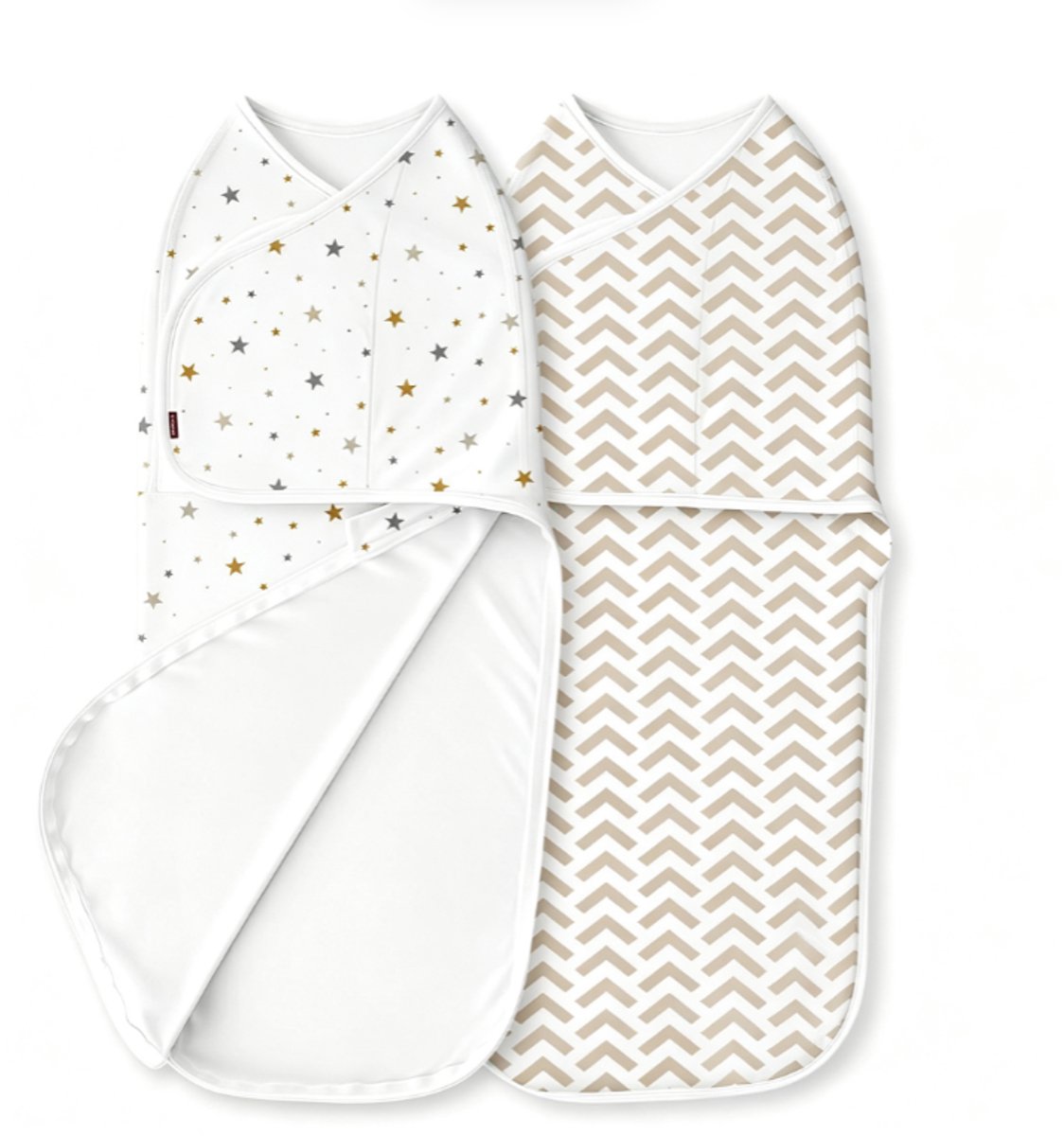 Set van twee babywikkeldekens met stille sluiting, geschikt voor baby's van 0-3 maanden, vermindert de schrikreflex, een must-have voor kersverse ouders,Set 1