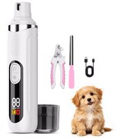 Elektrische Nagelvijl voor Honden en Katten - 10W - LED - Diamanten Vijlkop - 3-in-1 Nagelverzorging met Nagelknipper en Nagelvijl - Voor Kleine en Grote Huisdieren