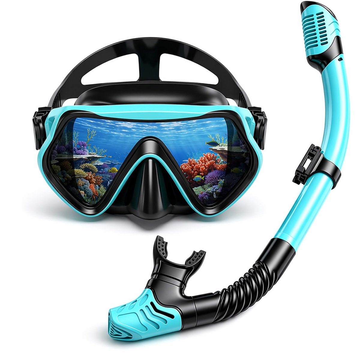 Snorkelset voor volwassenen - 180° panorama HD duikmasker - anti-condens en anti-lek - ideaal voor snorkelen - ShopVlot