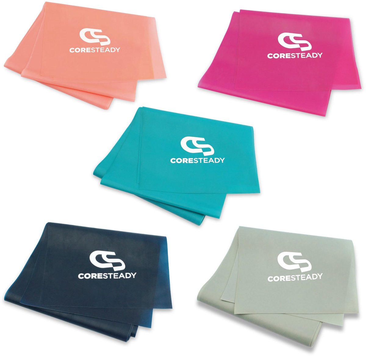 Weerstandstherapiebanden 5-set - Premium kwaliteit - Voor pilates, yoga en krachttraining - Inclusief trainingsgids - ShopVlot