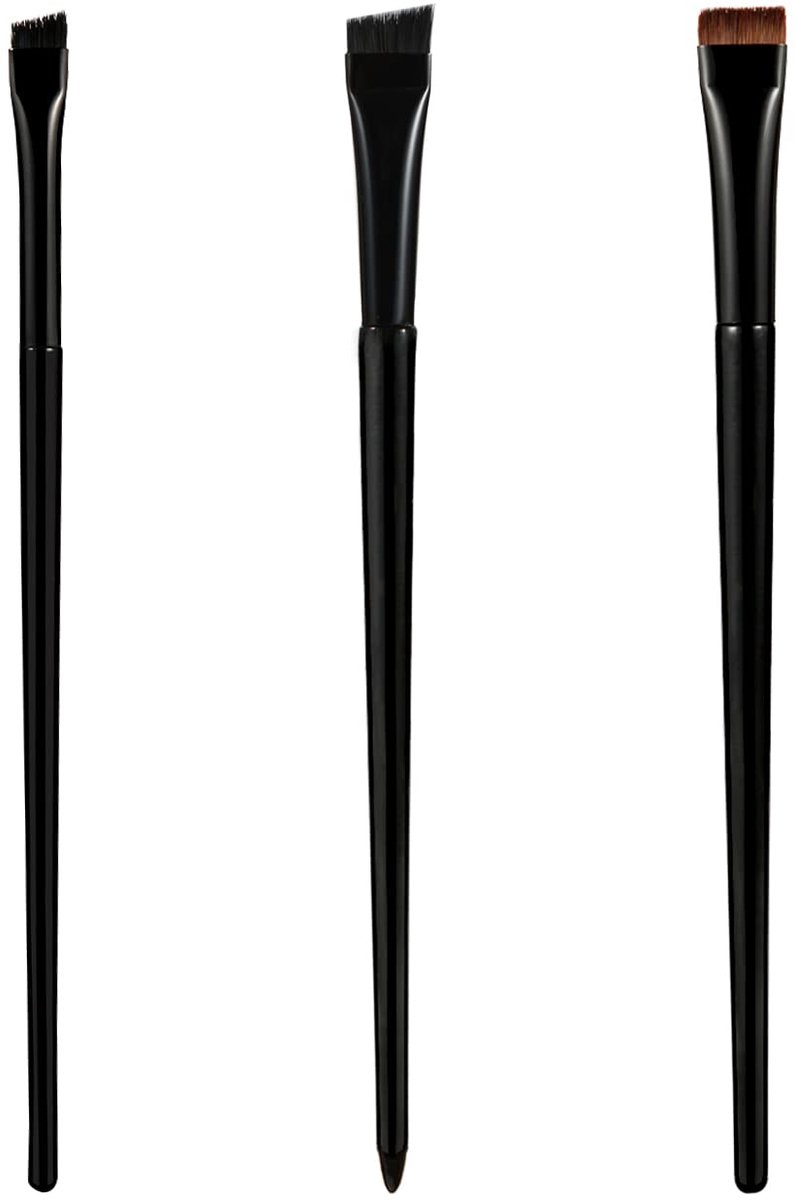 Wenkbrauw Eyeliner Borstel Set 3 stuks - Platte en Schuine Borstels - Voor Nauwkeurige Oogmake-up - ShopVlot