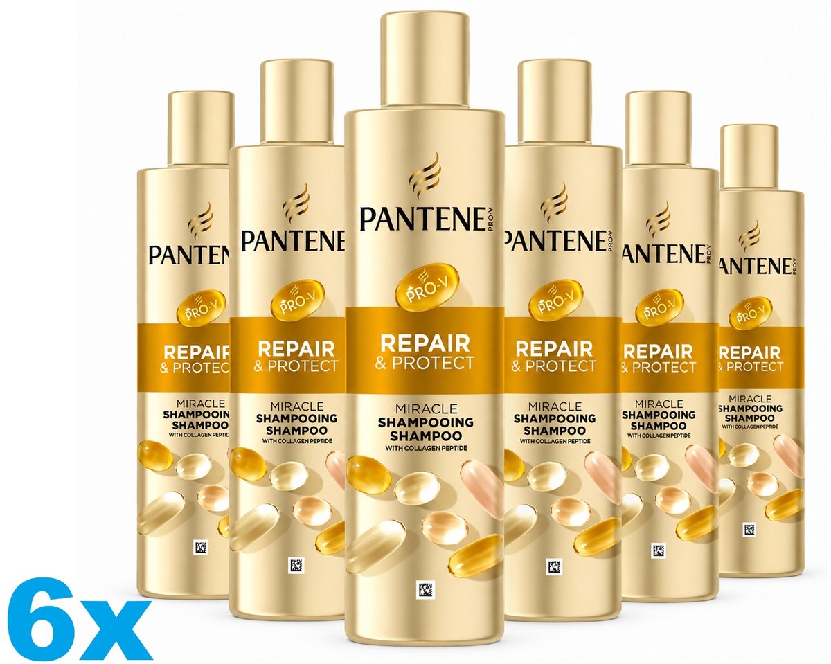 Pantene Shampoo - 6 x 250ml - Miracle Shampoo Repair & Protect