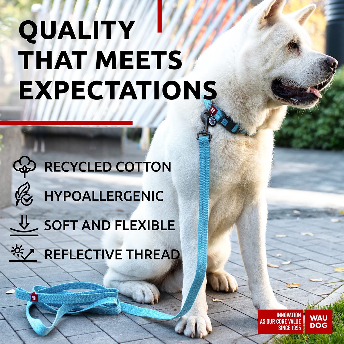 Hondenriem gerecycled katoen - Eco-vriendelijk - Reflecterend - Ideaal voor dagelijks gebruik - ShopVlot