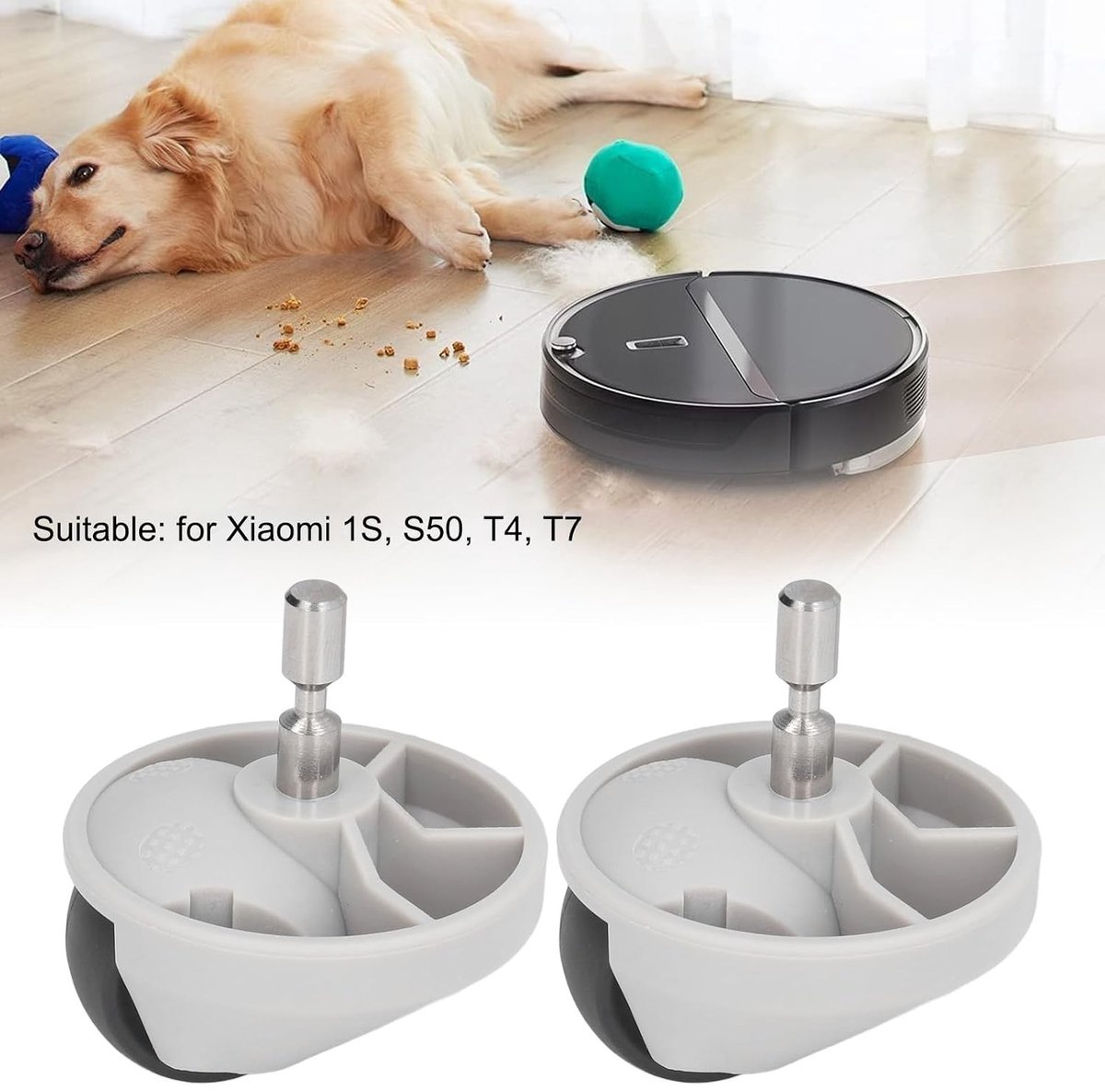 Vervangende rubberen castorwielen voor robotstofzuigers, 360 graden draaibaar, geschikt voor diverse modellen zoals F9, E4, E5, S5 Max, S4, S6 en S7