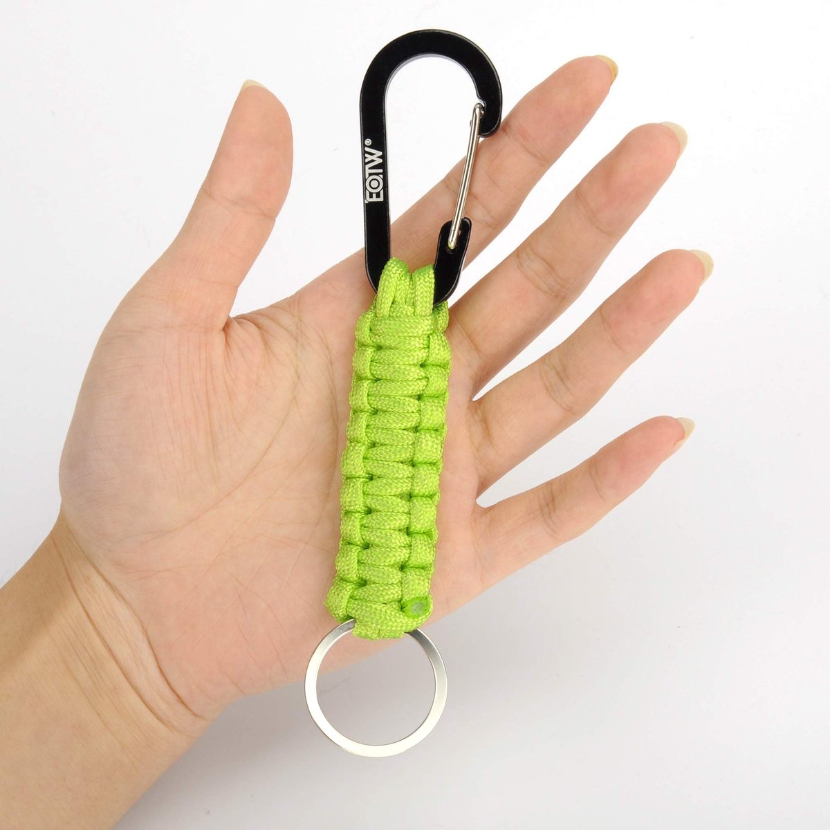 Sleutelhanger met karabijnhaak - zwart en groen - vergrendeling - ideaal voor reizen - ShopVlot