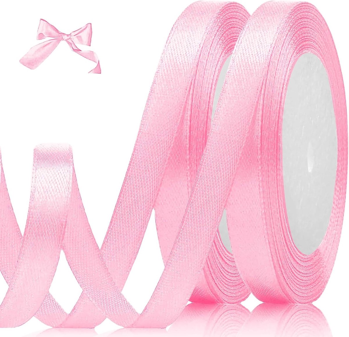Roze Satijnlint 10mm x 44m voor Cadeaus, Knutselen, Huwelijksdecoratie en Haaraccessoires