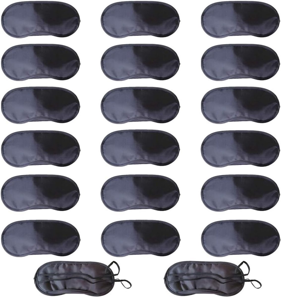 Slaapmasker set van 20 stuks, ideaal voor reizen, ontspanning en betere slaapkwaliteit, zwart