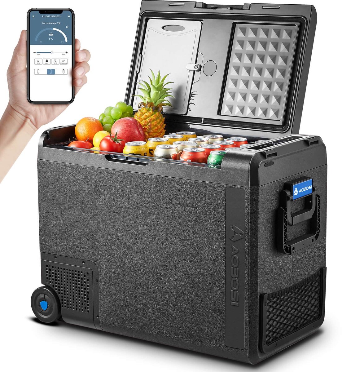 Koelbox 58 liter - elektrische koelbox - -20 °C tot 20 °C - ideaal voor auto en kamperen - ShopVlot