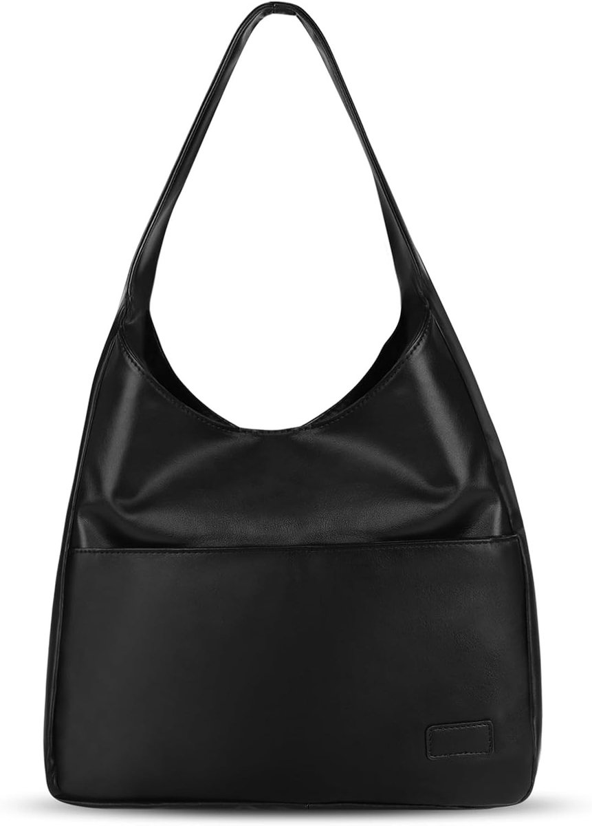Vintage PU leren schoudertas voor dames, retro hobo tas, stijlvolle tote handtas in zwart, perfect voor dagelijks gebruik en uitgaan