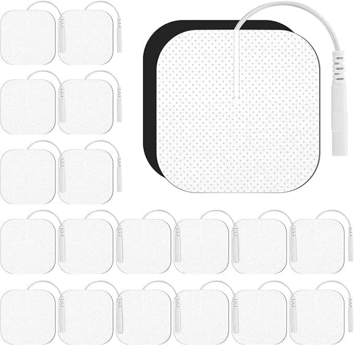 Set van 20 Herbruikbare Adhesieve Elektroden 5 x 5 cm voor TENS en EMS Apparaten, Pijnbestrijding en Spierstimulatie