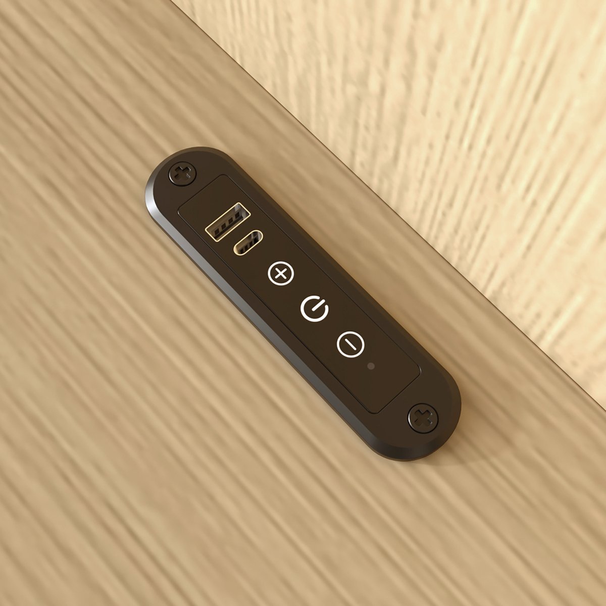 Wishdor Tweepersoonsbed 180x200 cm - Stauraumbed met USB, Type-C, leeslampen en 2 nachtkastjes - Licht eiken - MDF - Met opbergruimte - Volwassenen
