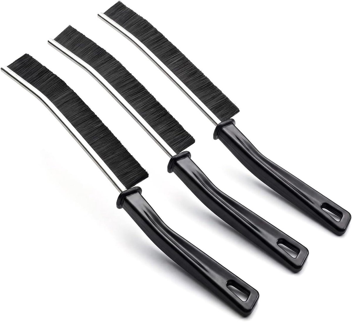 Dieptereinigingsborstels - Voegenborstels - Spleten Reinigen - Ergonomisch Handvat - 3 Stuks - Zwart