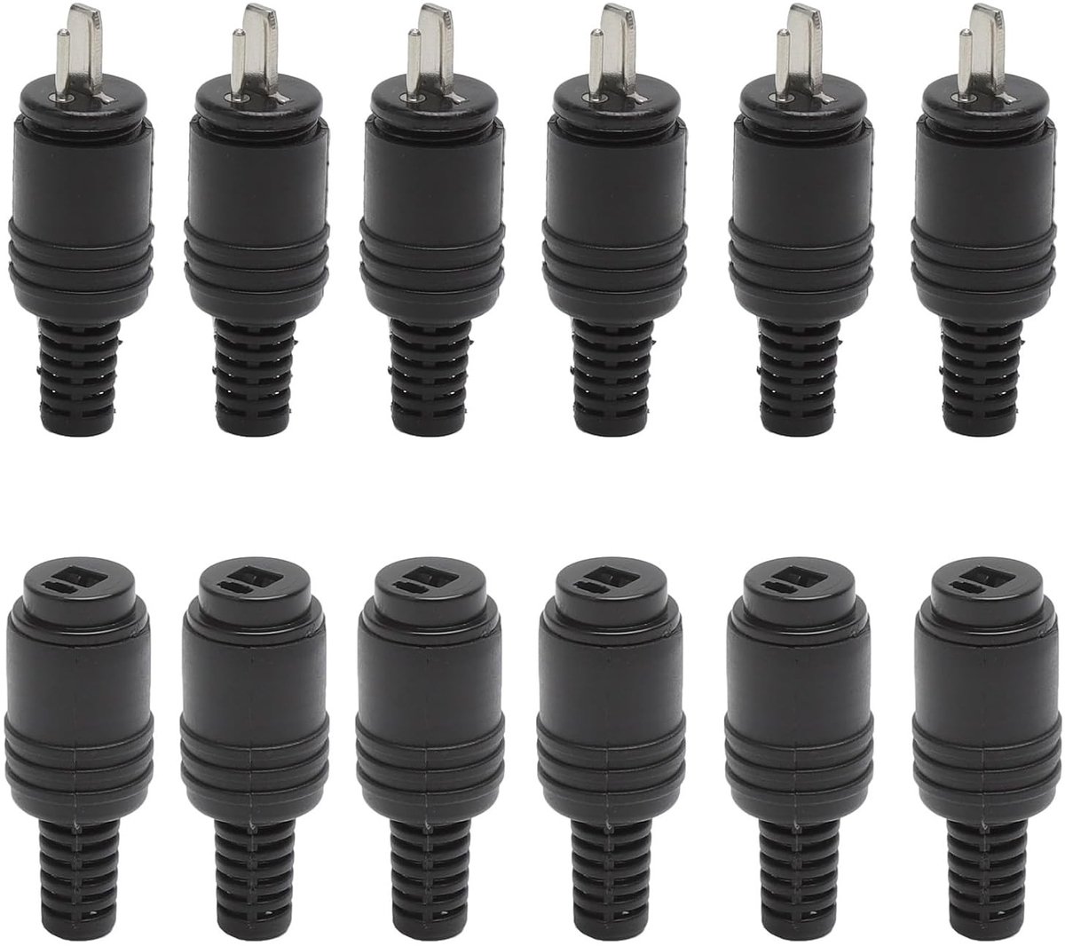 Set van 12 2-Pin DIN Luidsprekerconnectoren met Schroefterminals - HiFi DIN Connectoren voor Stereo Versterkers, Male/Female, Ideaal voor Audiokabels en Geluidsinstallaties