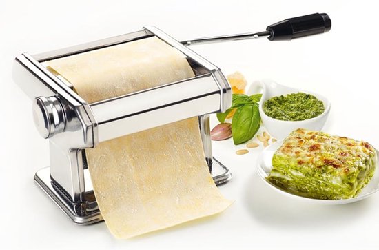 Pastamaker - Pastaroller - Verse pasta maken - 7 diktes instelbaar - 35 x 19 x 135 cm - Zilver van Pastamaker — afbeelding 5