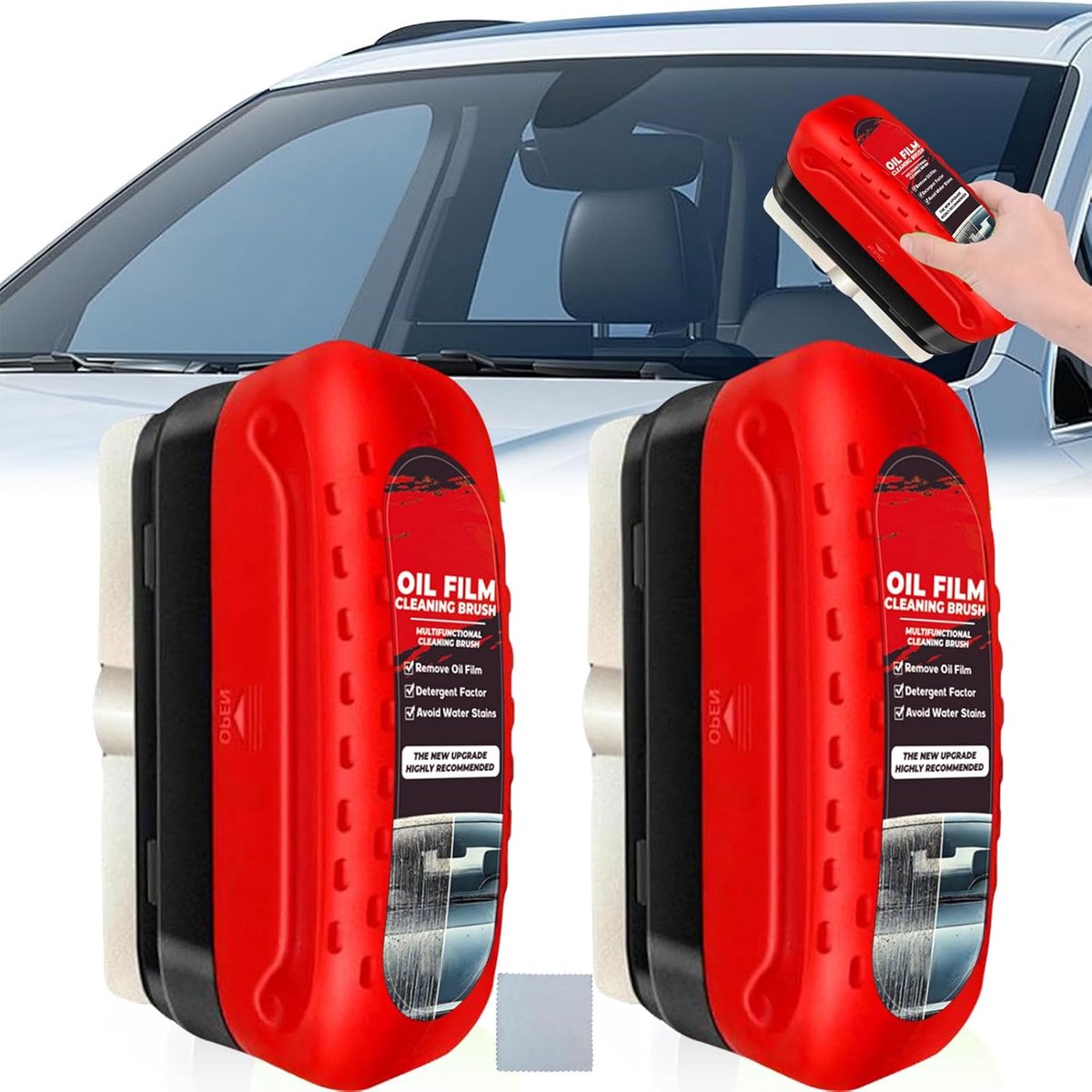 Auto Glasolie Film Remover, Multifunctionele Auto Oliefilm Reinigingsborstel - ShopVlot