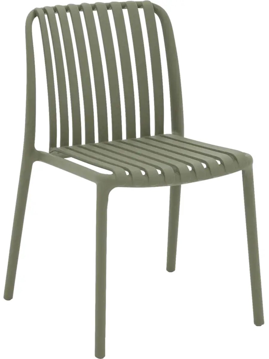 Goossens Tuinstoelen Lygeke - Kunststof - groen - 54 x 80 x 57 cm - Tuinstoel zonder armleuning - zonder kussen - Stapelbaar
