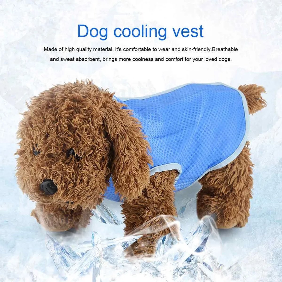 Zomers vestje Geschikt voor huisdieren, Geschikt voor puppy's, volwassen honden en katten, inclusief kleine honden. Luchtige zomerkleding, maat L.