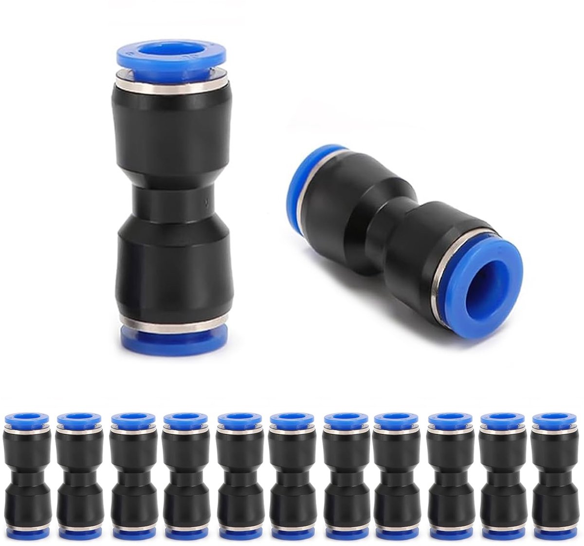 Pneumatische snelconnectorset 20 stuks - 6 mm - rechte luchtslangconnector - voor PU/nylon/PE-buizen - ShopVlot