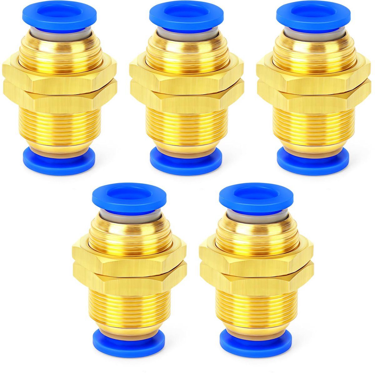 Pneumatische connector 4MM buis OD - recht door baffle - push to connect - snelle montage - ShopVlot