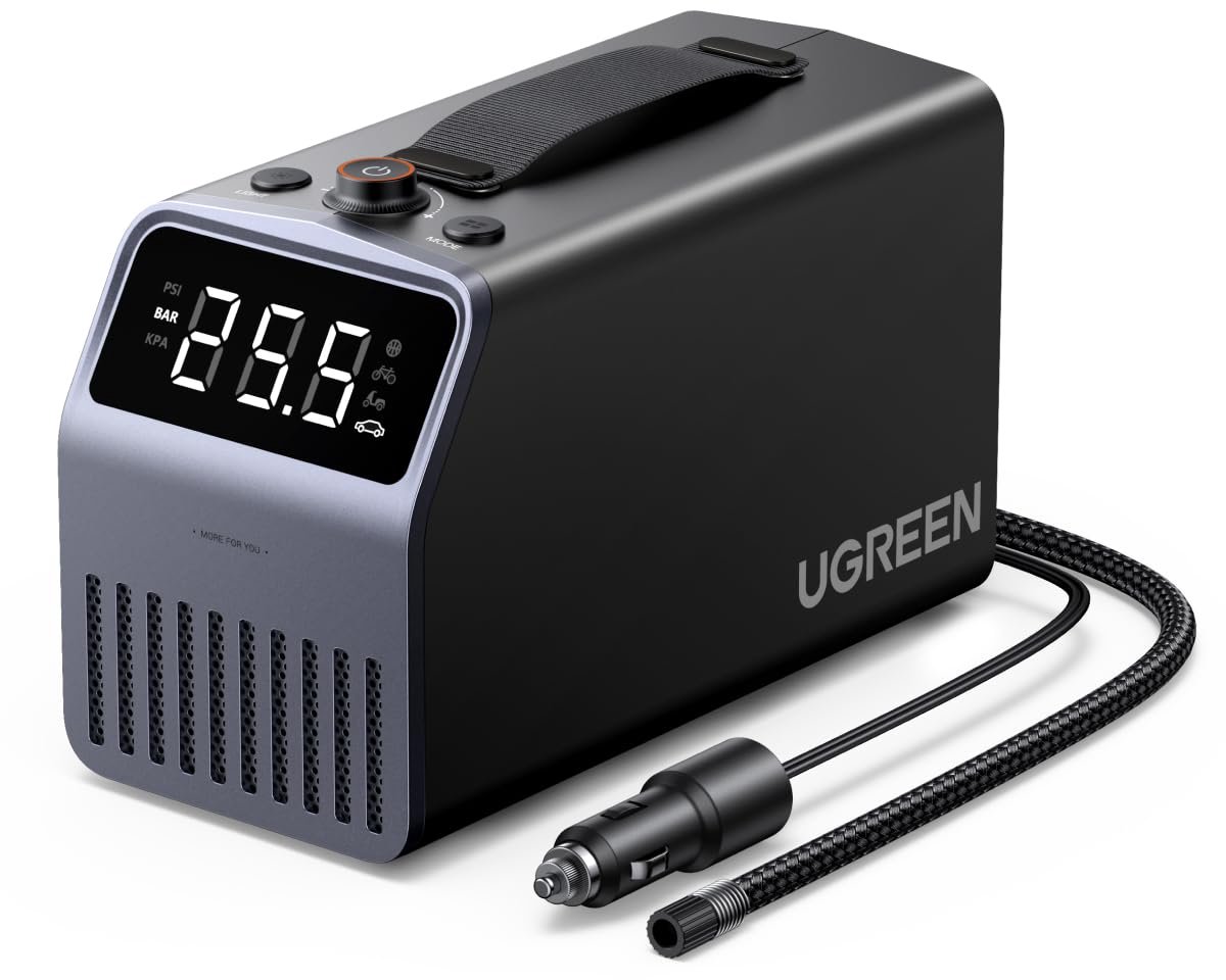 Bandenpomp 12V – Draagbare Luchtcompressor 150 PSI – Digitaal Display – 30 L/min – LED-verlichting