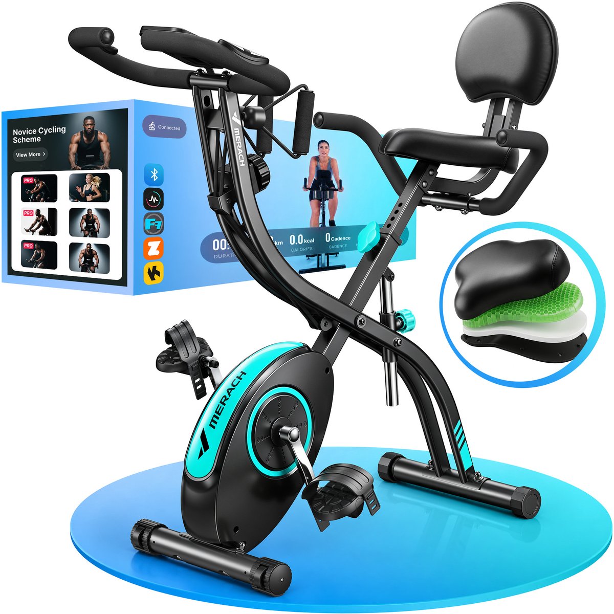 MERACH 4-in-1 Opvouwbare Hometrainer - Magnetische Fiets met - MERACH - €169,99