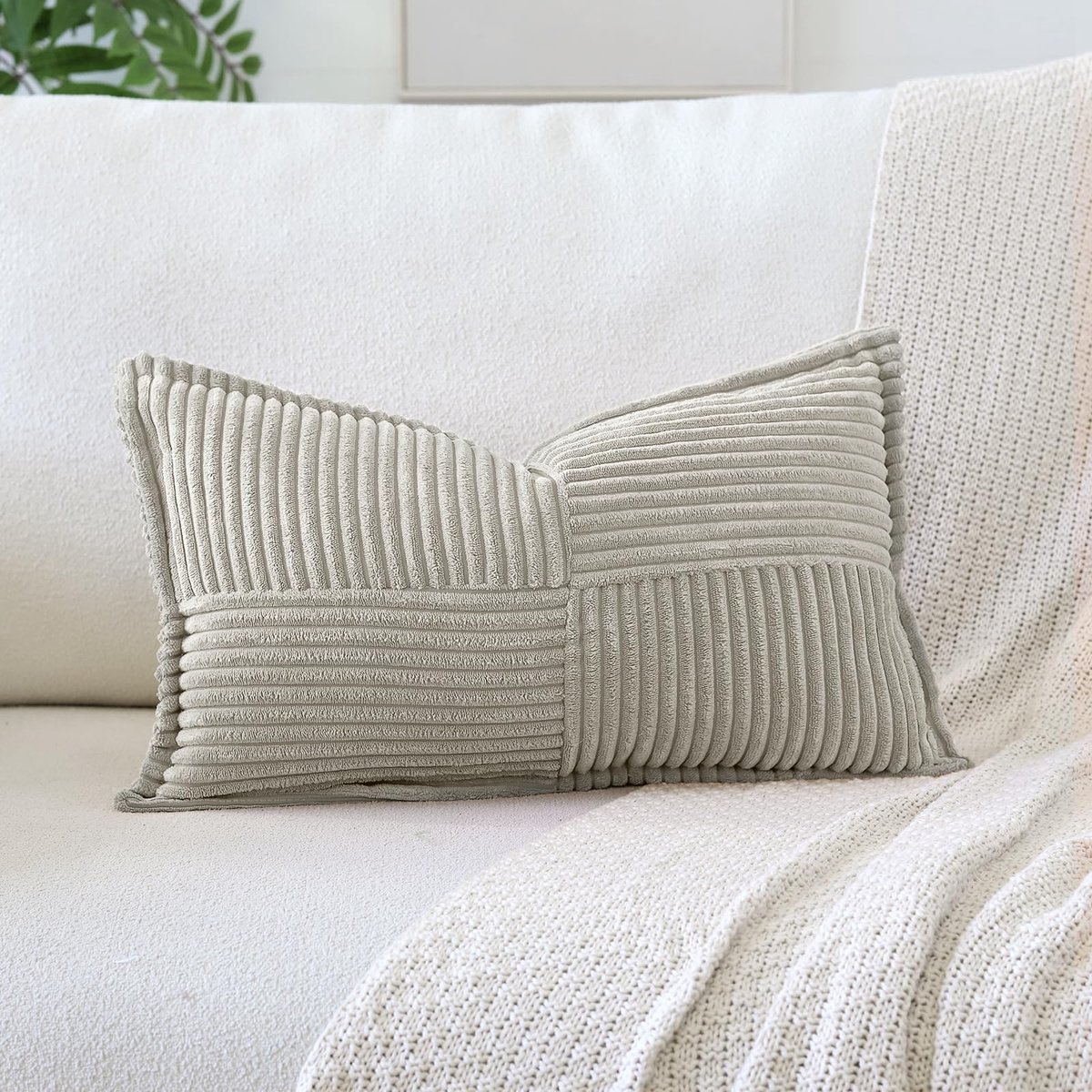 Kussenhoezen 40x60cm - Gestreept Corduroy - Super Zacht - Boho Decor voor Woonkamer - ShopVlot