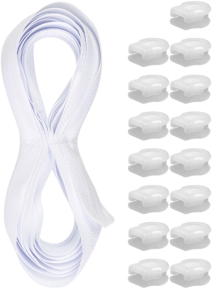 Eindloze ritssluiting 330 cm - maat #3 - wit - set met 15 ritstrekkers voor eenvoudig gebruik - ShopVlot