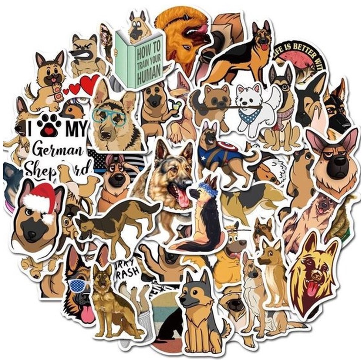 50 Duitse Herder Stickers – Honden & Dieren