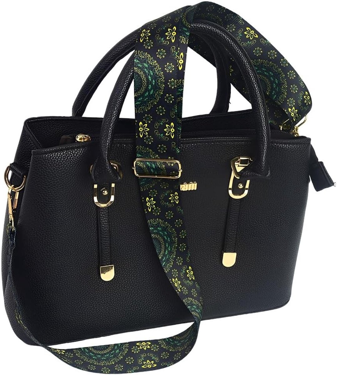 Verstelbare schouderriem voor handtassen, crossbody tassen en schoudertassen, 70-125 cm, donkergroen polyester met musketonclip